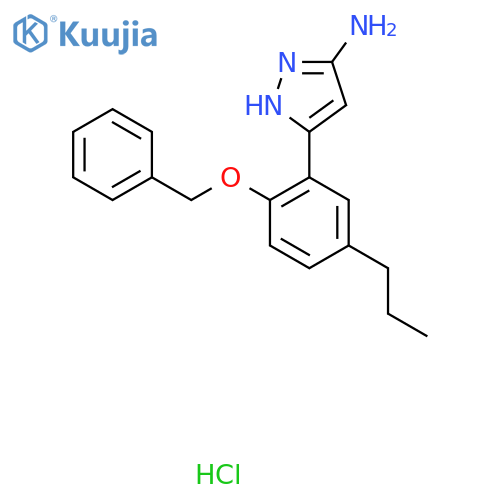3-2-(Benzyloxy)-5-propylphenyl-1H-pyrazol-5-amine Hydrochloride structure