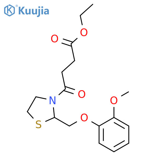 3-Thiazolidinebutanoicacid, 2-[(2-methoxyphenoxy)methyl]-g-oxo-, ethyl ester structure