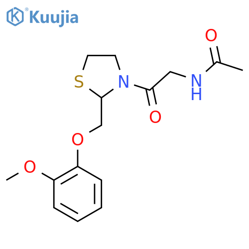 Acetamide,N-[2-[2-[(2-methoxyphenoxy)methyl]-3-thiazolidinyl]-2-oxoethyl]- structure