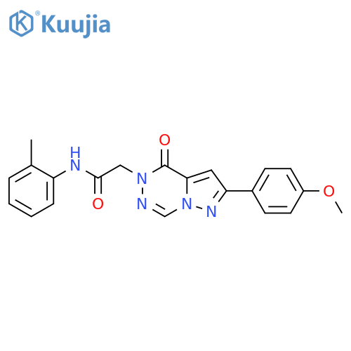 2-[2-(4-methoxyphenyl)-4-oxo-4H,5H-pyrazolo[1,5-d][1,2,4]triazin-5-yl]-N-(2-methylphenyl)acetamide structure