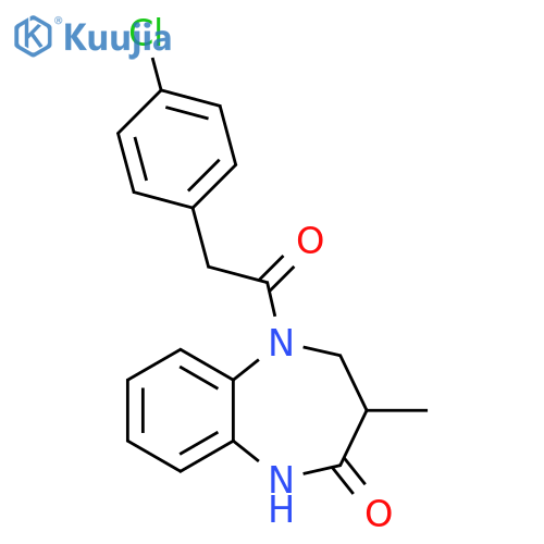 5-[2-(4-chlorophenyl)acetyl]-3-methyl-2,3,4,5-tetrahydro-1H-1,5-benzodiazepin-2-one structure