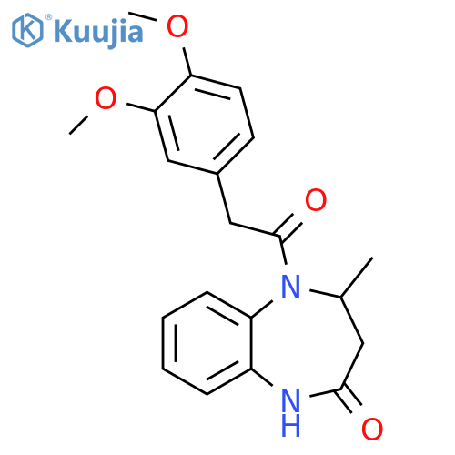 5-[2-(3,4-dimethoxyphenyl)acetyl]-4-methyl-2,3,4,5-tetrahydro-1H-1,5-benzodiazepin-2-one structure