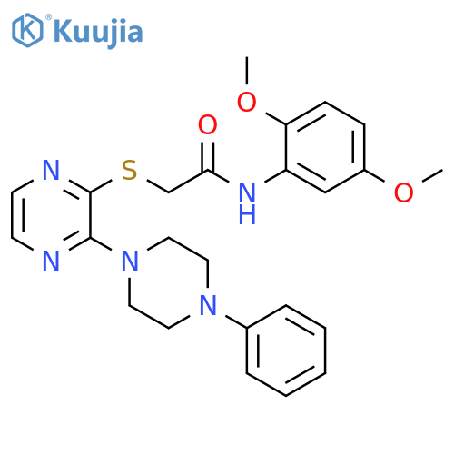 N-(2,5-dimethoxyphenyl)-2-{[3-(4-phenylpiperazin-1-yl)pyrazin-2-yl]sulfanyl}acetamide structure