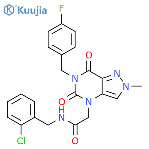 N-[(2-chlorophenyl)methyl]-2-{6-[(4-fluorophenyl)methyl]-2-methyl-5,7-dioxo-2H,4H,5H,6H,7H-pyrazolo[4,3-d]pyrimidin-4-yl}acetamide structure