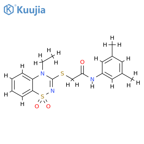 N-(3,5-dimethylphenyl)-2-[(4-ethyl-1,1-dioxo-4H-1lambda6,2,4-benzothiadiazin-3-yl)sulfanyl]acetamide structure