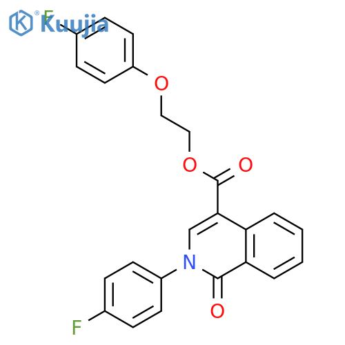 2-(4-fluorophenoxy)ethyl 2-(4-fluorophenyl)-1-oxo-1,2-dihydroisoquinoline-4-carboxylate structure