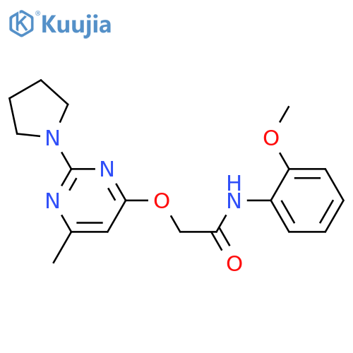 N-(2-methoxyphenyl)-2-{[6-methyl-2-(pyrrolidin-1-yl)pyrimidin-4-yl]oxy}acetamide structure