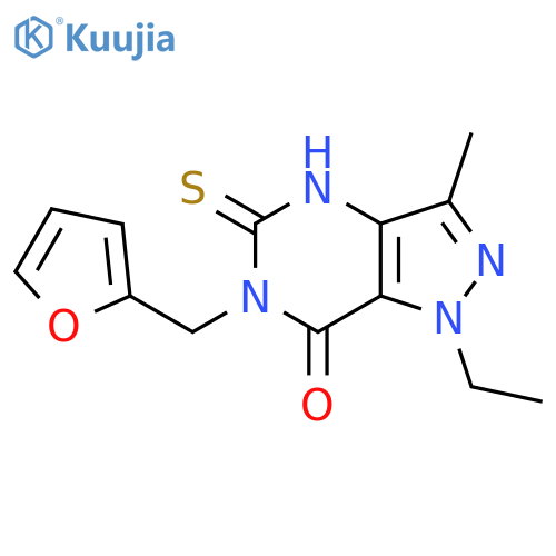 1-ethyl-6-(furan-2-ylmethyl)-3-methyl-5-thioxo-1,4,5,6-tetrahydro-7H-pyrazolo[4,3-d]pyrimidin-7-one structure