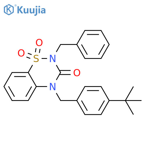 2-benzyl-4-[(4-tert-butylphenyl)methyl]-3,4-dihydro-2H-1lambda6,2,4-benzothiadiazine-1,1,3-trione structure