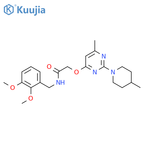 N-[(2,3-dimethoxyphenyl)methyl]-2-{[6-methyl-2-(4-methylpiperidin-1-yl)pyrimidin-4-yl]oxy}acetamide structure
