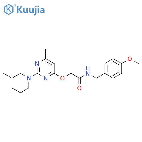 N-[(4-methoxyphenyl)methyl]-2-{[6-methyl-2-(3-methylpiperidin-1-yl)pyrimidin-4-yl]oxy}acetamide structure