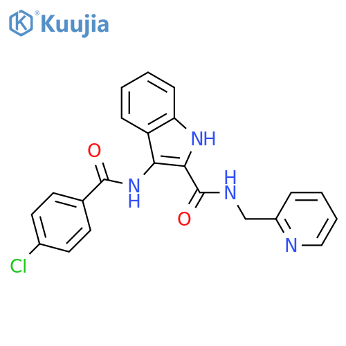 3-(4-chlorobenzamido)-N-[(pyridin-2-yl)methyl]-1H-indole-2-carboxamide structure