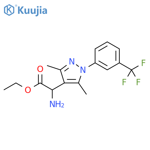 1H-Pyrazole-4-acetic acid, α-amino-3,5-dimethyl-1-[3-(trifluoromethyl)phenyl]-, ethyl ester structure