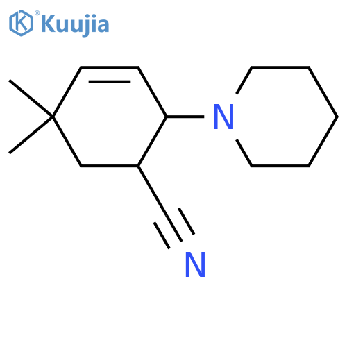 3-Cyclohexene-1-carbonitrile, 5,5-dimethyl-2-(1-piperidinyl)- structure