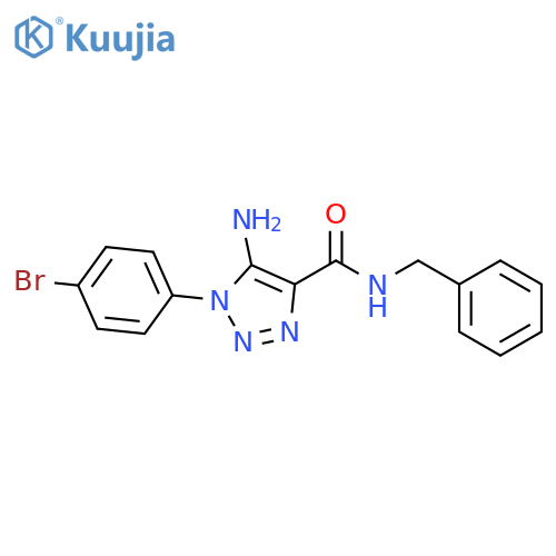 5-amino-N-benzyl-1-(4-bromophenyl)-1H-1,2,3-triazole-4-carboxamide structure