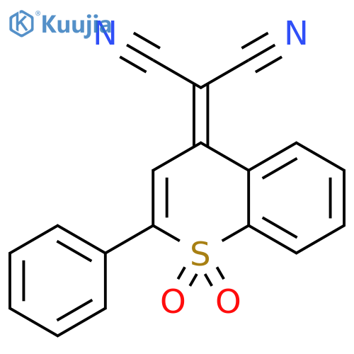 Propanedinitrile,2-(1,1-dioxido-2-phenyl-4H-1-benzothiopyran-4-ylidene)- structure