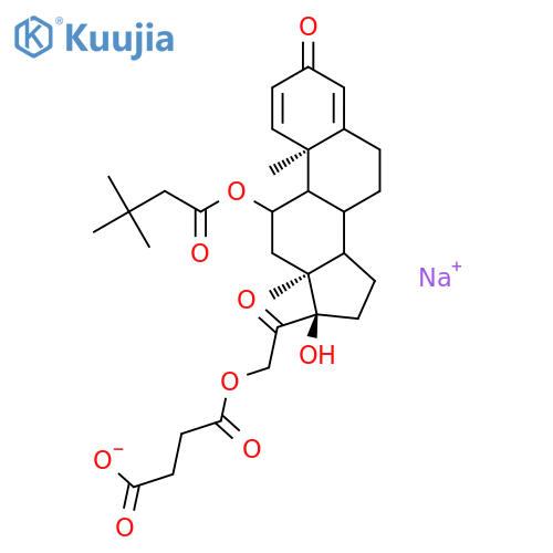 Pregna-1,4-diene-3,20-dione,21-(3-carboxy-1-oxopropoxy)-11-(3,3-dimethyl-1-oxobutoxy)-17-hydroxy-,monosodium salt, (11a)- (9CI) structure