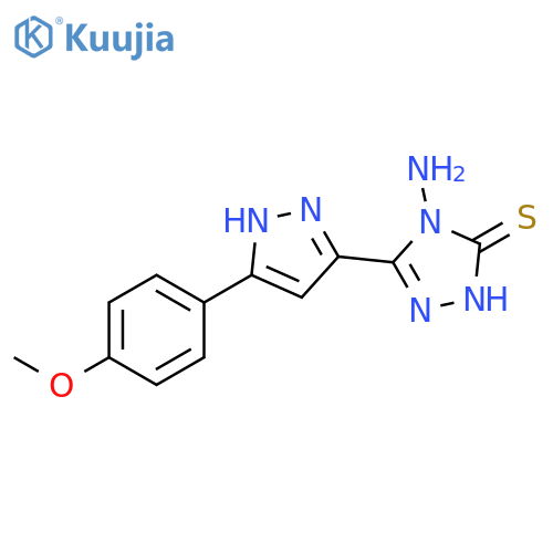 4-amino-5-3-(4-methoxyphenyl)-1H-pyrazol-5-yl-4H-1,2,4-triazole-3-thiol structure