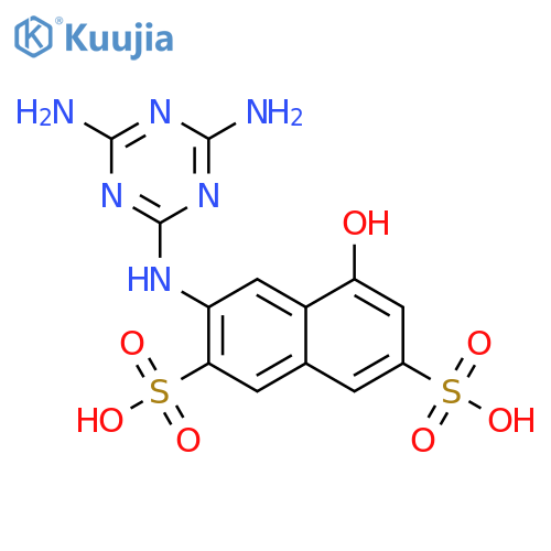 2,7-Naphthalenedisulfonic acid,3-[(4,6-diamino-1,3,5-triazin-2-yl)amino]-5-hydroxy- structure