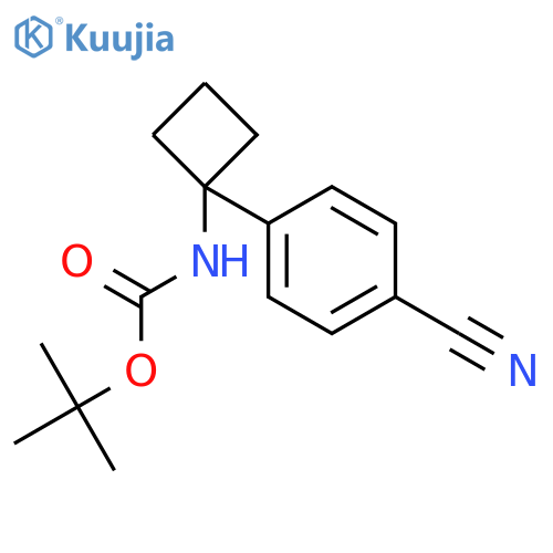 tert-butyl N-[1-(4-cyanophenyl)cyclobutyl]carbamate structure