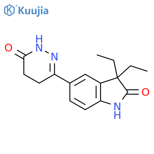 2H-Indol-2-one,3,3-diethyl-1,3-dihydro-5-(1,4,5,6-tetrahydro-6-oxo-3-pyridazinyl)- structure