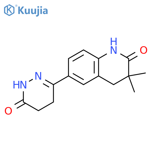 2(1H)-Quinolinone,3,4-dihydro-3,3-dimethyl-6-(1,4,5,6-tetrahydro-6-oxo-3-pyridazinyl)- structure