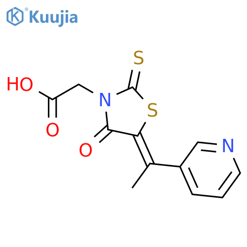 3-Thiazolidineacetic acid, 4-oxo-5-[1-(3-pyridinyl)ethylidene]-2-thioxo- structure