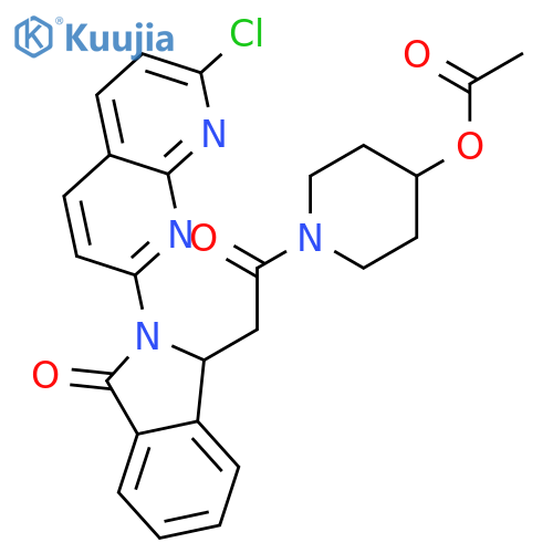 1H-Isoindol-1-one,3-[2-[4-(acetyloxy)-1-piperidinyl]-2-oxoethyl]-2-(7-chloro-1,8-naphthyridin-2-yl)-2,3-dihydro- structure
