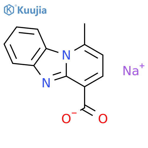 Pyrido[1,2-a]benzimidazole-4-carboxylicacid, 1-methyl-, sodium salt (1:1) structure
