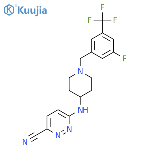 6-((1-(3-Fluoro-5-(trifluoromethyl)benzyl)piperidin-4-yl)amino)pyridazine-3-carbonitrile structure
