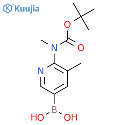 6-(tert-Butyloxycarbonyl-methylamino)-5-methylpyridine-3-boronic acid pinacol ester structure