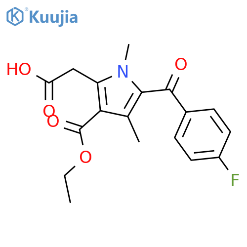 1H-Pyrrole-2-acetic acid, 3-(ethoxycarbonyl)-5-(4-fluorobenzoyl)-1,4-dimethyl- structure