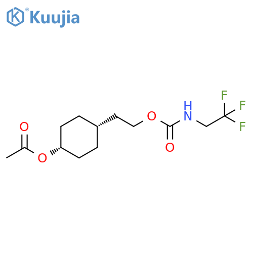 2-[cis-4-(Acetyloxy)cyclohexyl]ethyl N-(2,2,2-trifluoroethyl)carbamate structure