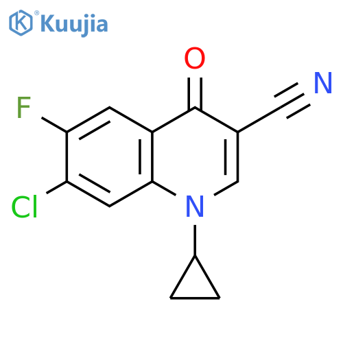 3-Quinolinecarbonitrile, 7-chloro-1-cyclopropyl-6-fluoro-1,4-dihydro-4-oxo- structure