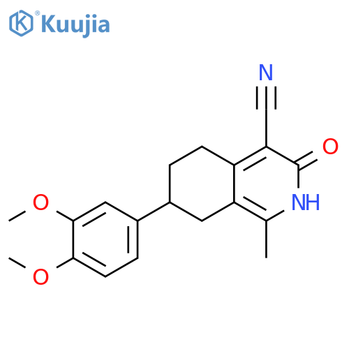 4-Isoquinolinecarbonitrile,7-(3,4-dimethoxyphenyl)-2,3,5,6,7,8-hexahydro-1-methyl-3-oxo- structure