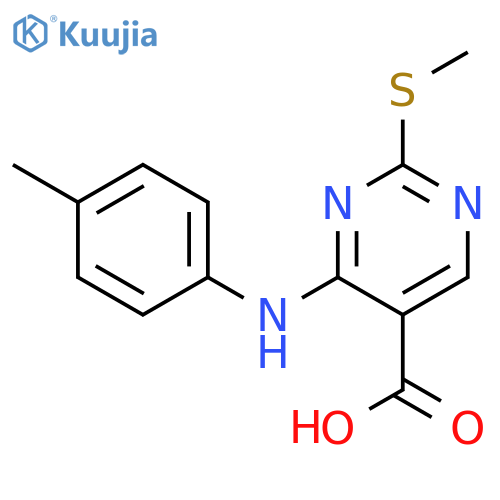 2-(Methylthio)-4-(p-tolylamino)pyrimidine-5-carboxylic Acid structure