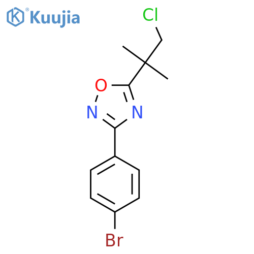 3-(4-Bromophenyl)-5-(1-chloro-2-methylpropan-2-yl)-1,2,4-oxadiazole structure