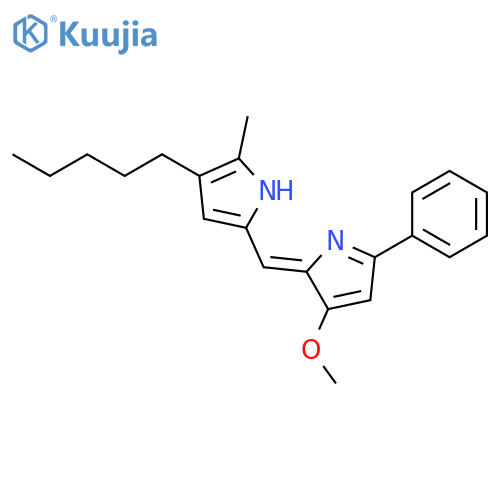 1H-Pyrrole, 5-[(3-methoxy-5-phenyl-2H-pyrrol-2-ylidene)methyl]-2-methyl-3-pentyl- structure