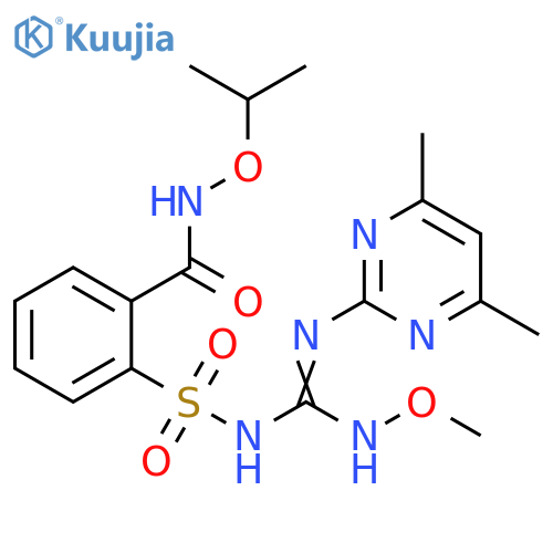 Benzamide,2-[[[[(4,6-dimethyl-2-pyrimidinyl)amino](methoxyamino)methylene]amino]sulfonyl]-N-(1-methylethoxy)- structure