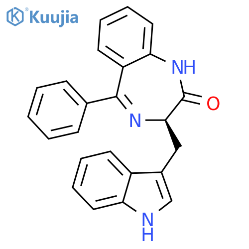 2H-1,4-Benzodiazepin-2-one,1,3-dihydro-3-(1H-indol-3-ylmethyl)-5-phenyl-, (R)- structure