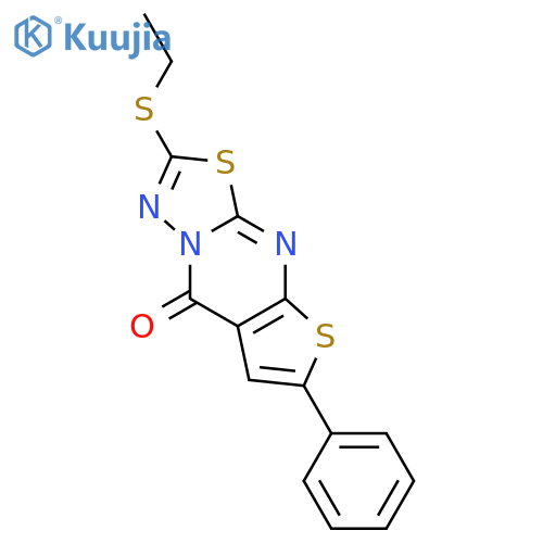 8H-[1,3,4]Thiadiazolo[3,2-a]thieno[2,3-d]pyrimidin-8-one,2-(ethylthio)-6-phenyl- structure