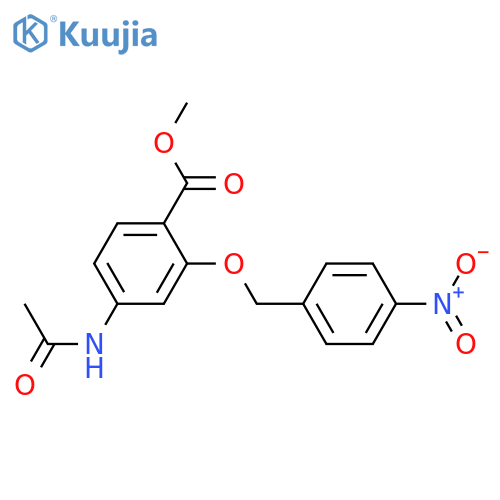 Methyl 4-(acetylamino)-2-(4-nitrobenzyl)oxy-benzenecarboxylate structure