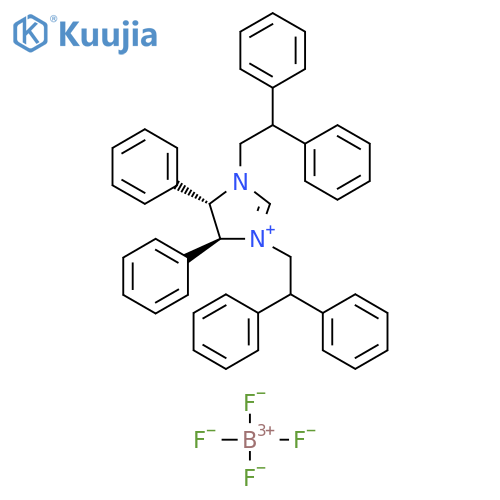 (4S,5S)-1,3-Bis(2,2-diphenylethyl)-4,5-diphenyl-4,5-dihydro-1H-imidazol-3-ium tetrafluoroborate structure