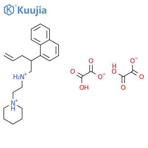 2-hydroxy-2-oxo-acetate; 2-(1-naphthyl)pent-4-enyl-(2-piperidin-1-ium-1-ylethyl)ammonium structure