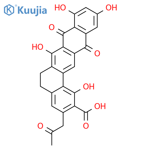 Benzo[a]naphthacene-2-carboxylic acid,5,6,8,13-tetrahydro-1,7,9,11-tetrahydroxy- 8,13-dioxo-3-(2-oxopropyl)- structure