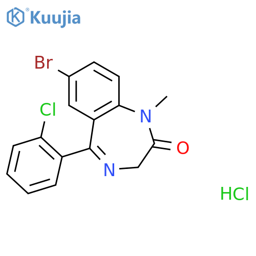7-Bromo-5-(2-chlorophenyl)-1-methyl-3H-1,4-benzodiazepin-2-one;hydrochloride structure