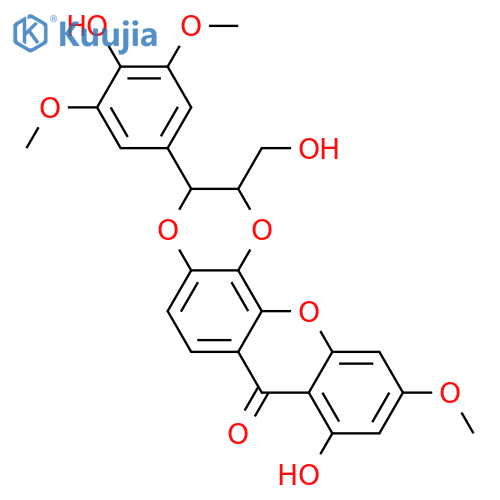 3-(3,4-Dihydroxyphenyl)-2,3-dihydro-2-(hydroxymethyl)-7H-dioxino[2,3-c]xanthen-7-one; (7'R*,8'R*)-form, 5',6-Dimethoxy, 8-hydroxy, 3'-Me ether structure