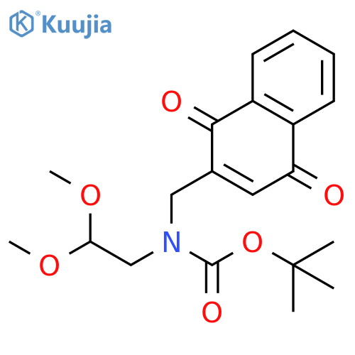 Carbamic acid, N-[(1,4-dihydro-1,4-dioxo-2-naphthalenyl)methyl]-N-(2,2-dimethoxyethyl)-, 1,1-dimethylethyl ester structure