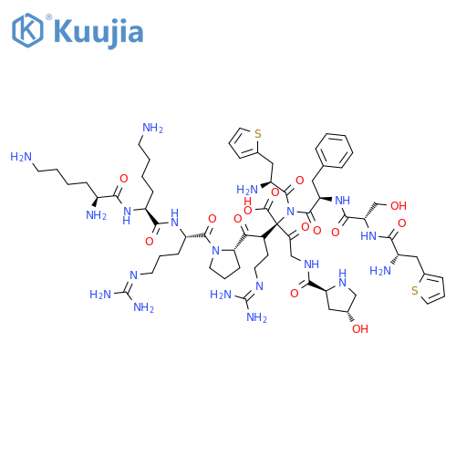 L-Arginine,L-lysyl-L-lysyl-L-arginyl-L-prolyl-(4R)-4-hydroxy-L-prolylglycyl-3-(2-thienyl)-L-alanyl-L-seryl-D-phenylalanyl-3-(2-thienyl)-L-alanyl-(9CI) structure