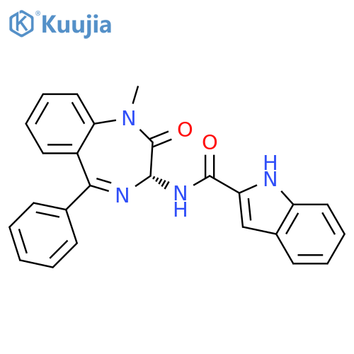 1H-Indole-2-carboxamide,N-[(3R)-2,3-dihydro-1-methyl-2-oxo-5-phenyl-1H-1,4-benzodiazepin-3-yl]- structure